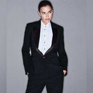 Zara wool blend tuxedo jacket blazer